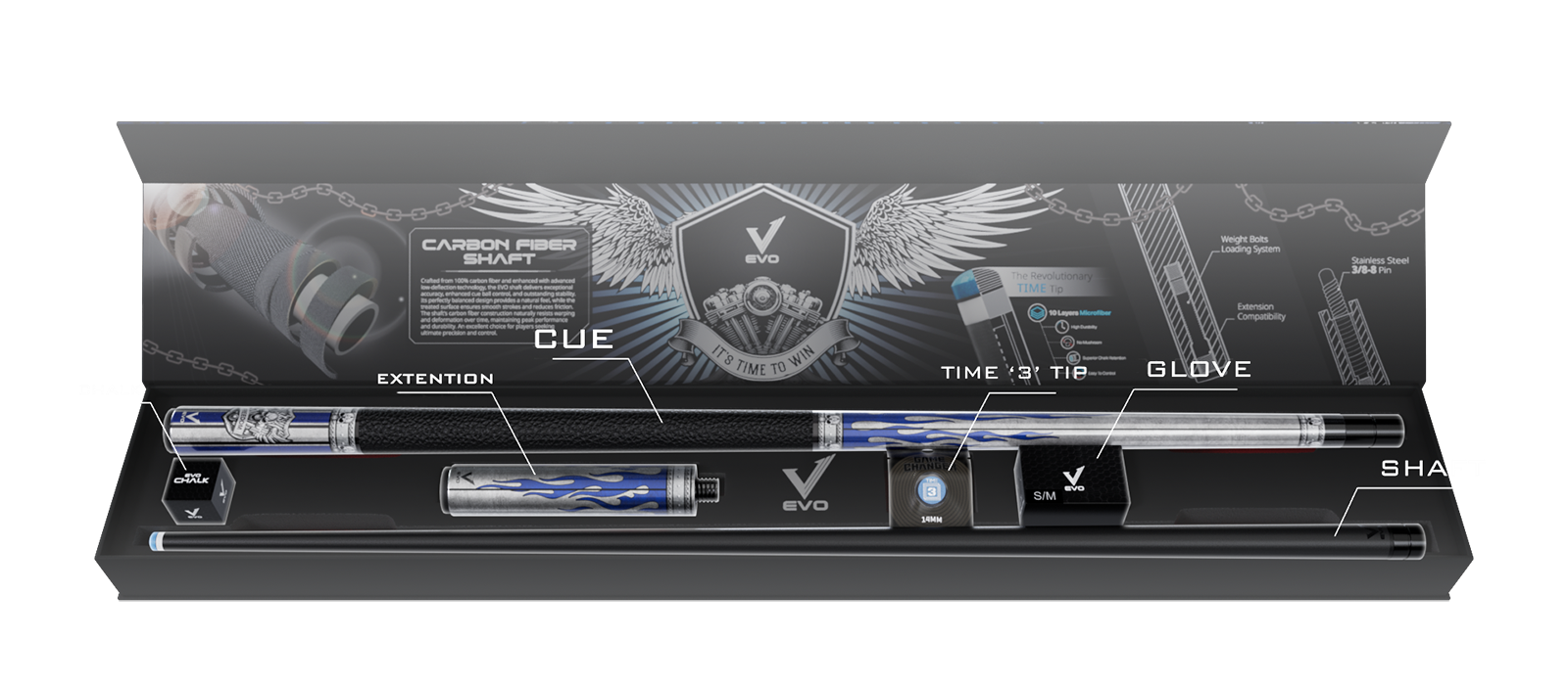EVO FREEDOM MAXBING EDITION - AZURE FLAME - TAY CẦM DA ĐEN - Combo Open D8
