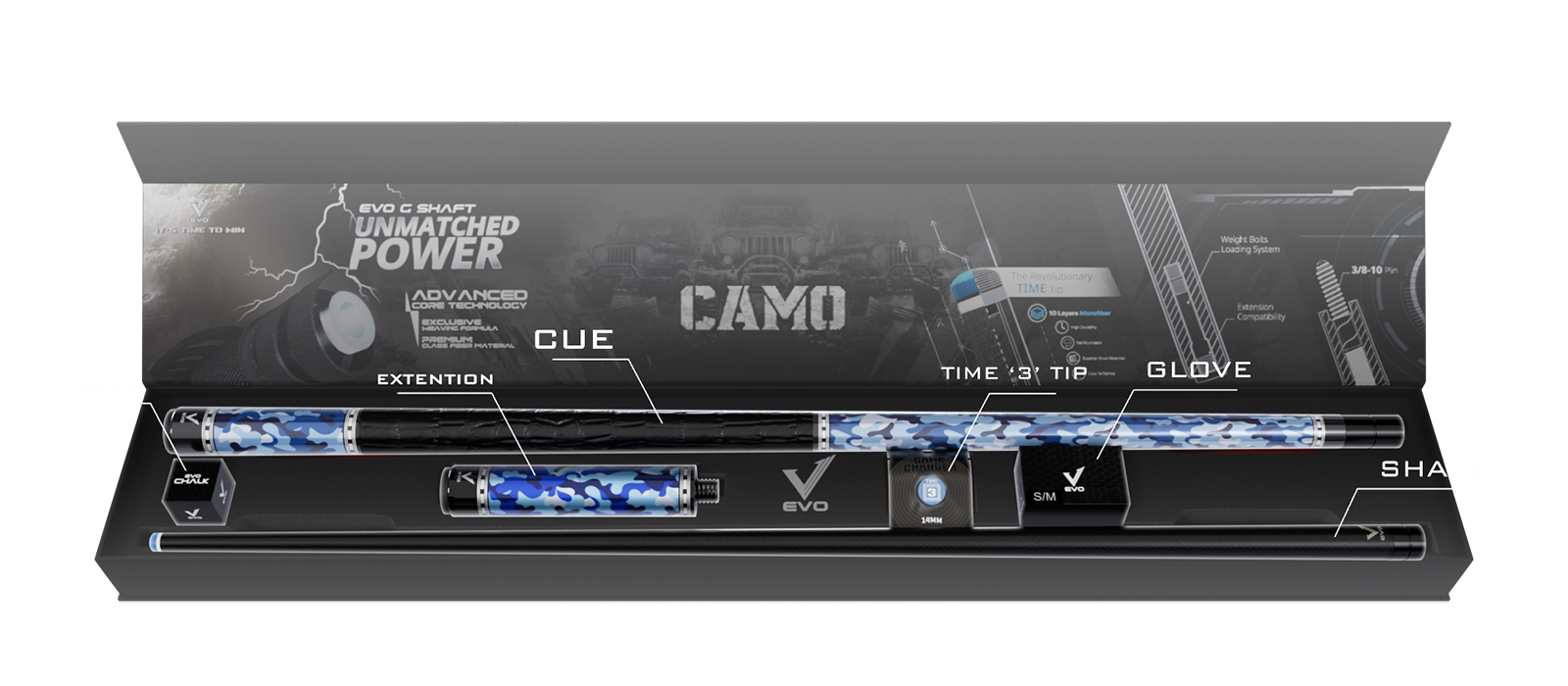 EVO CAMO MAXBING EDITION - NAVY - Combo Open D8