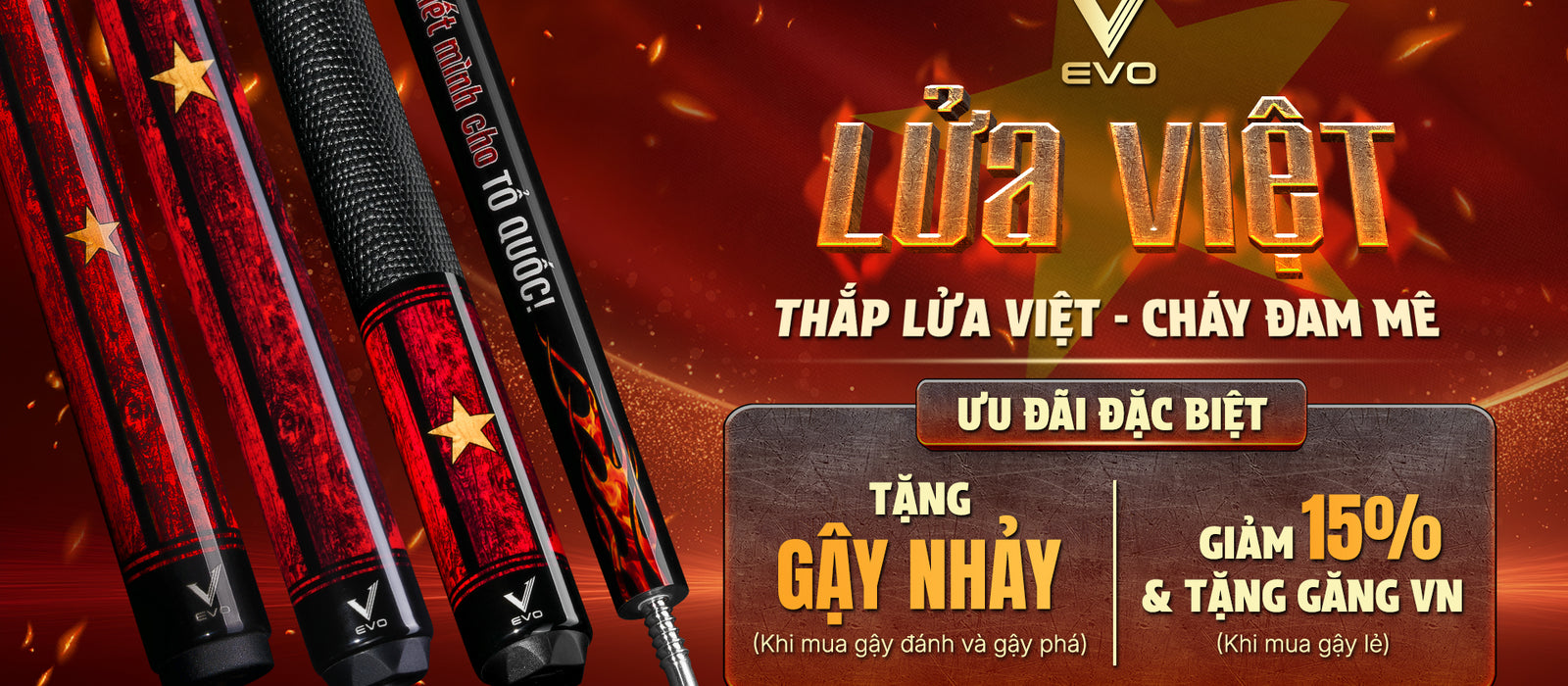 Combo gậy đánh và phá Lửa Việt - Desktop Image