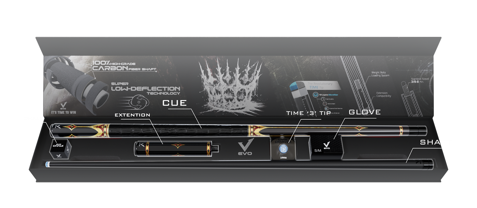 EVO CROWN MAXBING EDITION - ROYAL BLACK - TAY CẦM DA ĐEN - Combo Open D8